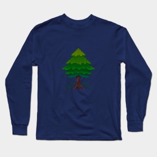 Pixel Pine Tree Long Sleeve T-Shirt